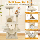 58" Multi-Level Cat Tree Soft Plush Cat Tower with Padded Top Perch by LJGDeals