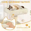 58" Multi-Level Cat Tree Soft Plush Cat Tower with Padded Top Perch by LJGDeals