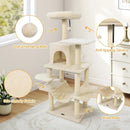 58" Multi-Level Cat Tree Soft Plush Cat Tower with Padded Top Perch by LJGDeals