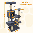 58" Multi-Level Cat Tree Soft Plush Cat Tower with Padded Top Perch by LJGDeals