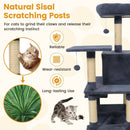 58" Multi-Level Cat Tree Soft Plush Cat Tower with Padded Top Perch by LJGDeals