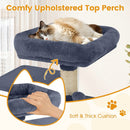 58" Multi-Level Cat Tree Soft Plush Cat Tower with Padded Top Perch by LJGDeals