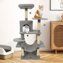 58" Multi-Level Cat Tree Soft Plush Cat Tower with Padded Top Perch by LJGDeals