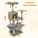58" Multi-Level Cat Tree Soft Plush Cat Tower with Padded Top Perch by LJGDeals