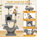 58" Multi-Level Cat Tree Soft Plush Cat Tower with Padded Top Perch by LJGDeals