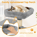 58" Multi-Level Cat Tree Soft Plush Cat Tower with Padded Top Perch