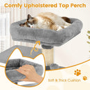 58" Multi-Level Cat Tree Soft Plush Cat Tower with Padded Top Perch by LJGDeals