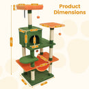 58" Multi-Level Cat Tree Soft Plush Cat Tower with Padded Top Perch by LJGDeals