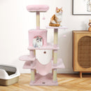 58" Multi-Level Cat Tree Soft Plush Cat Tower with Padded Top Perch