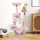58" Multi-Level Cat Tree Soft Plush Cat Tower with Padded Top Perch by LJGDeals