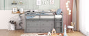 Loft Bed With Retractable Writing Desk And 4 Drawers, With Lateral Portable Desk And Shelves by HouseOfZazla