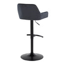 Daniella - Contemporary Adjustable Barstool With Swivel With Rounded T Footrest (Set of 2) by HouseOfZazla