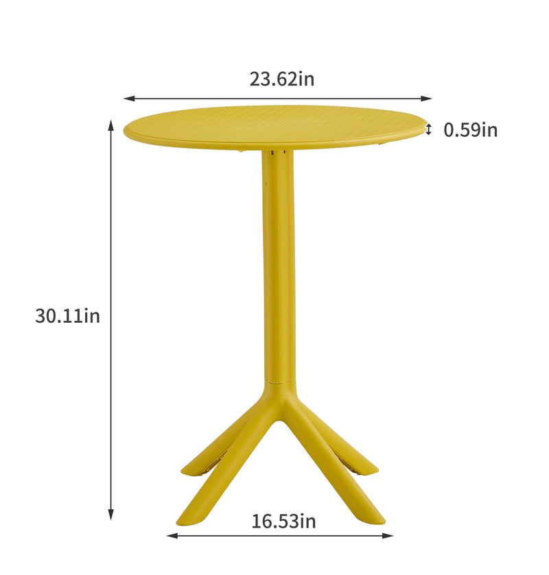 3 piece plastic arm chair Bistro GRS Premium Ocean Plastic, mustard yellow
