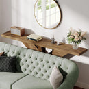Long Console Table With Geometric Base - Oak by HouseOfZazla