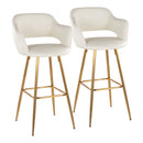 Margarite - Contemporary Fixed Height Barstool With Footrest (Set of 2) With Square by HouseOfZazla