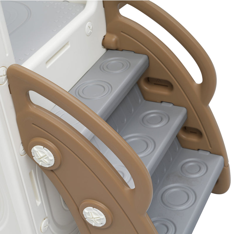 5 in 1 T oddler Slide and Swing Set, Kids Playground Climber Slide Playset with Drawing Whiteboard, Freestanding Combination for Babies