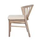 Outdoor Dining Chairs Set of 2 with Acacia Wood and Cream Washable Cushions by HouseOfZazla