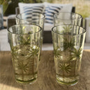Palm Tree Design Acrylic Hi Ball Glasses Plastic, Bpa Free (Set of 4), 20Oz - Clear by HouseOfZazla