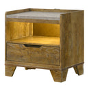 Garcia - Nightstand With LED - Light Brown by Unique Piece Furniture