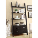 Shasta - 5 Shelf Ladder Bookshelf With Drawers - Cappuccino by HouseOfZazla