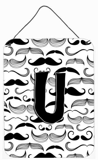 Letter U Moustache Initial Wall or Door Hanging Prints CJ2009-UDS1216