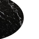 42.12" Modern Round Dining Table with Printed Black Marble Table Top, Metal Base Dining Table, End Table Leisure Coffee Table