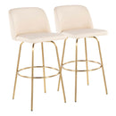 Toriano - Contemporary Fixed Height Barstool With Swivel And Round Footrest (Set of 2) by HouseOfZazla