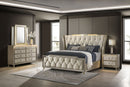 Lorient 4-piece Eastern King Bedroom Set Ivory and Camel