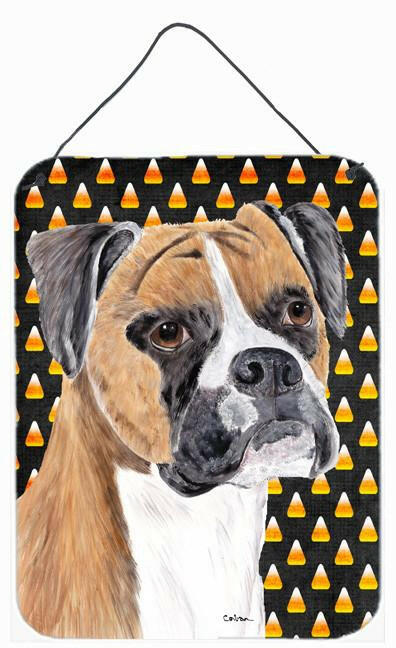 Boxer Fawn Uncropped Ears Candy Corn Halloween  Wall or Door Hanging Prints