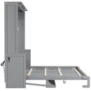 Murphy Bed With Desk, LED Lights & USB Charging Station by HouseOfZazla