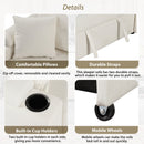 87.4" L-shape Sofa Bed Pull-out Sleeper Sofa with Wheels, USB Ports, Power Sockets for Living Room, Beige