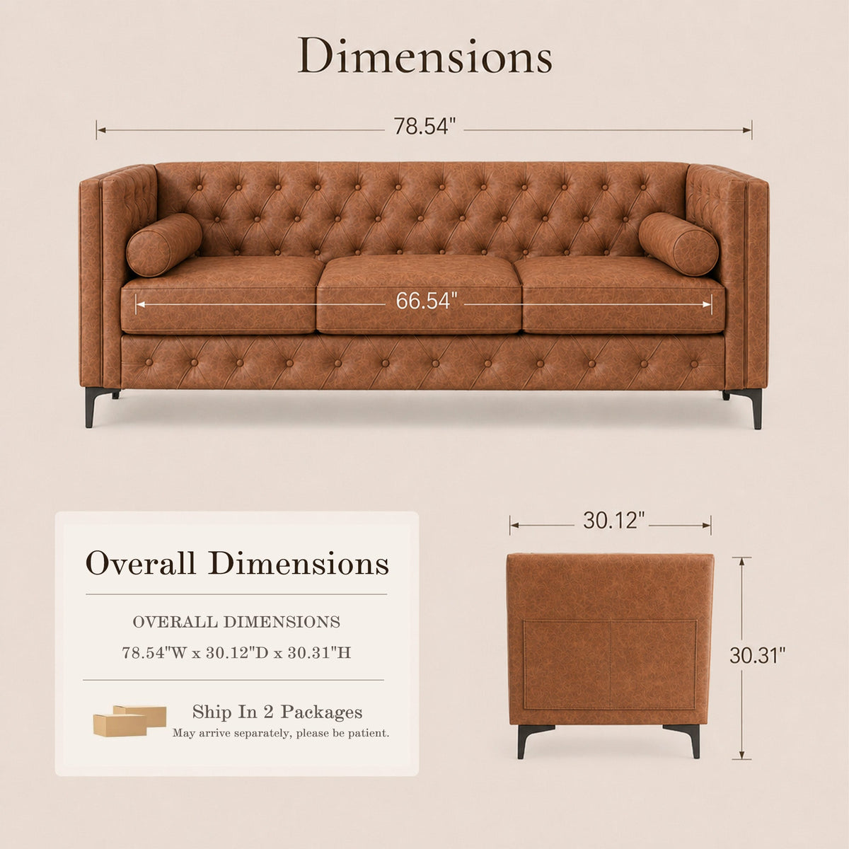 Elegant Button Tufted Sofa, photo 7 of 10