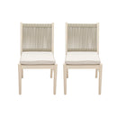 Cordoba Dining Chair Set of 2 - Comfortable Armless Beige Chairs by HouseOfZazla