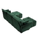 3 Seater Sofa Set With Ottoman And Throw Pillows
