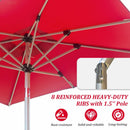 Rectangle Patio Umbrella with Crank Lift and Tilt Function, Brick by HouseOfZazla