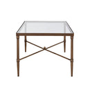 Metal Rectangle Coffee Table With Tempered Glass Top - Bronze
