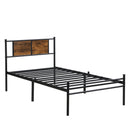 ModerMetal Bedframe With Wood Panel Headboard by Unique Piece Furniture