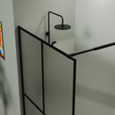Shower Screen Door Frost Tempered Glass - Black