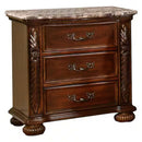 3 Drawer Nightstand, Bedside Table Hand Carved Storage For Bedroom - Cherry by HouseOfZazla