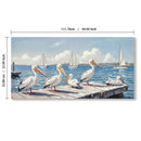 Beach Wall Art Large Ocean Seagull Canvas Pictures For Living Room - Ivory / Navy by HouseOfZazla