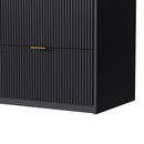 4-Piece Entertainment Wall Unit with 13 shelves,8 Drawers and 2 Cabinets, Multifunctional TV Stand Media Storage Cabinet with Fluted Line Surface for Living Room, for TVs Up to 70"