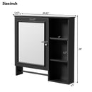 Wall Mounted Bathroom Storage Cabinet, Medicine Cabinets With Large Mirror Door, Adjustable Shelves And Three Open Storage Levels(Not Include Bathroom Vanity) by HouseOfZazla