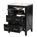 Bathroom Vanity With Sink, Free Standing 3 Drawer Storage Cabinet by HouseOfZazla