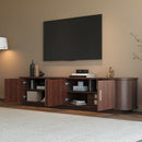 70" TV Stand With Ample Storage, Refined Curved Corners - Dark Brown by HouseOfZazla