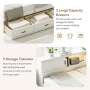 Twin Size L - Shaped Captain Bed With Drawer And Bookcase, LED Downlight And USB Charging Station - White by HouseOfZazla