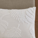 Full/Queen 3 Piece Tufted Cotton Chenille Palm Duvet Cover Set