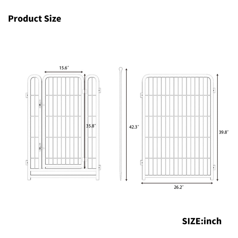Dog Playpen 8 Panels 40' Height Heavy Duty Dog Fence Puppy Pen for Large Medium Small Dogs Indoor Outdoor Foldable Pet Exercise Pen