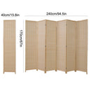 6 Panel Room Divider, Bamboo-Woven Folding Screens