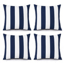 8 Pack Outdoor/Indoor Throw Pillows with Inserts - Navy/White Striped