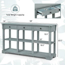 58 Inch Retro Console Table with 3 Drawers and Open Shelves Rectangular Entryway Table by LJGDeals